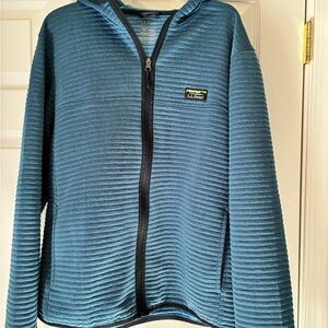 L.L. Bean Mens Airlight Knit Hoodie Full Zip Blue, XL
